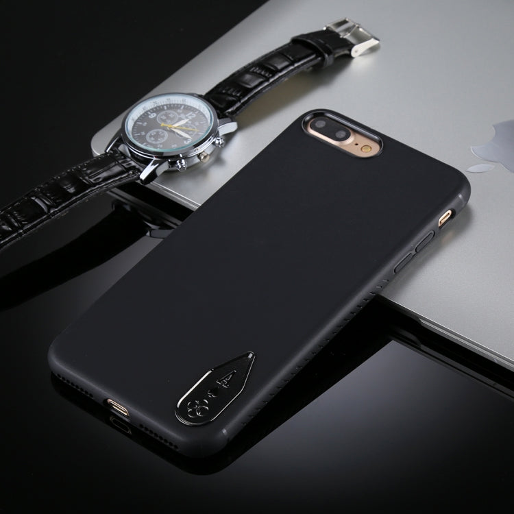 TOTUDESIGN for iPhone 8 Plus & 7 Plus TPU + Zinc Alloy Black
