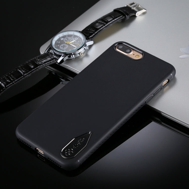 TOTUDESIGN for iPhone 8 Plus & 7 Plus TPU + Zinc Alloy Black