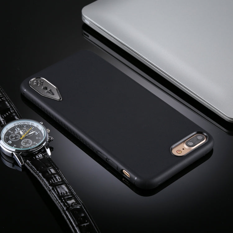 TOTUDESIGN for iPhone 8 Plus & 7 Plus TPU + Zinc Alloy Black