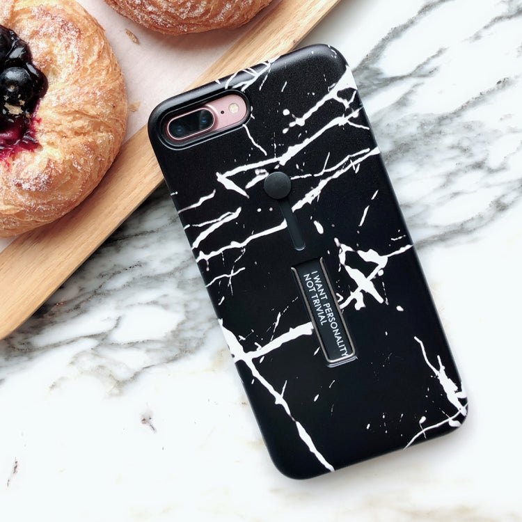 Marble Pattern Soft TPU Protective Case for iPhone 8 Plus / 7 Plus, with Holder