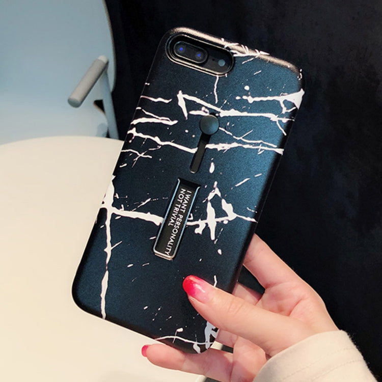Marble Pattern Soft TPU Protective Case for iPhone 8 Plus / 7 Plus, with Holder