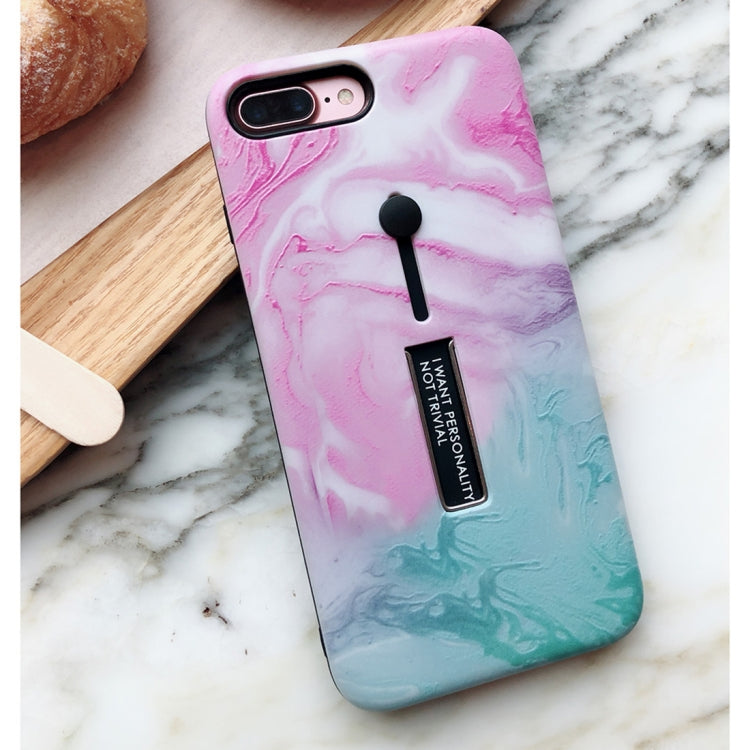 Marble Pattern Soft TPU Protective Case for iPhone 8 Plus / 7 Plus, with Holder