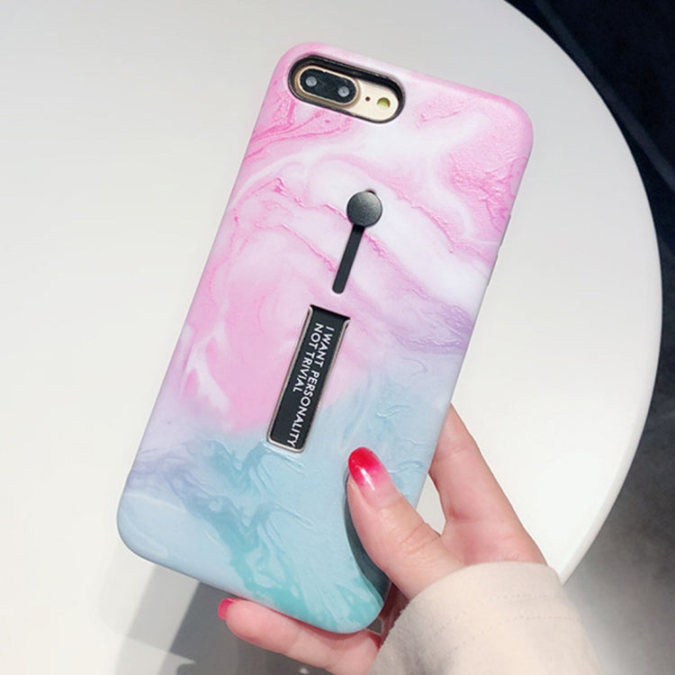 Marble Pattern Soft TPU Protective Case for iPhone 8 Plus / 7 Plus, with Holder