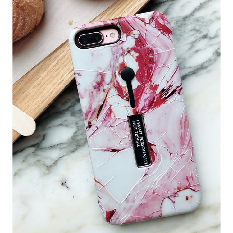 Marble Pattern Soft TPU Protective Case for iPhone 8 Plus / 7 Plus, with Holder