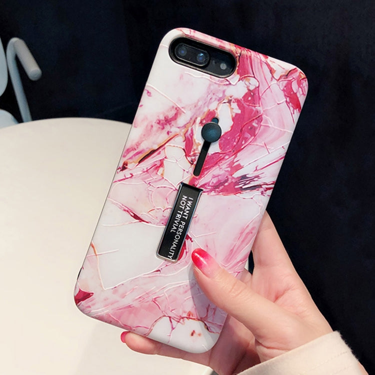 Marble Pattern Soft TPU Protective Case for iPhone 8 Plus / 7 Plus, with Holder