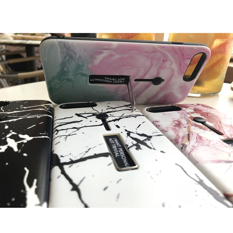 Marble Pattern Soft TPU Protective Case for iPhone 8 Plus / 7 Plus, with Holder