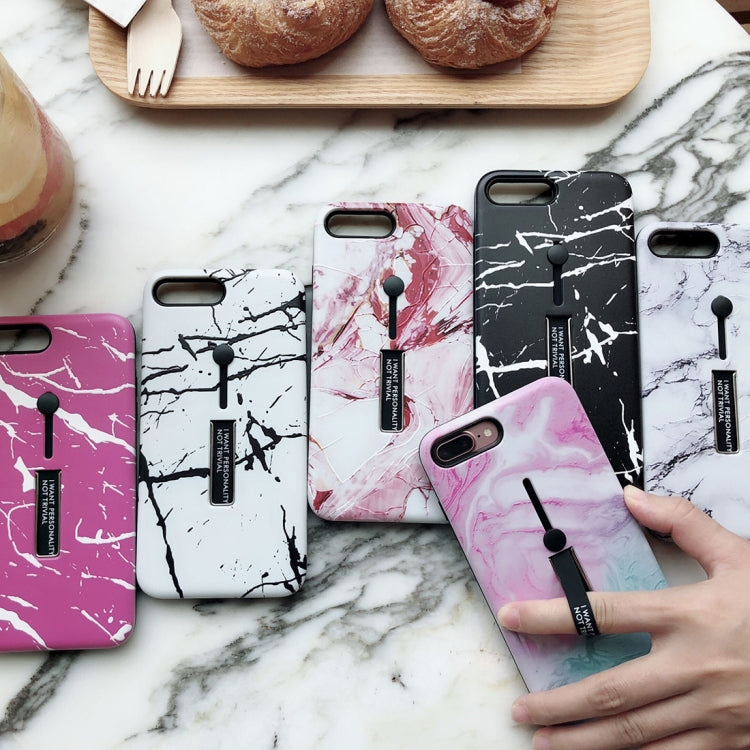 Marble Pattern Soft TPU Protective Case for iPhone 8 Plus / 7 Plus, with Holder