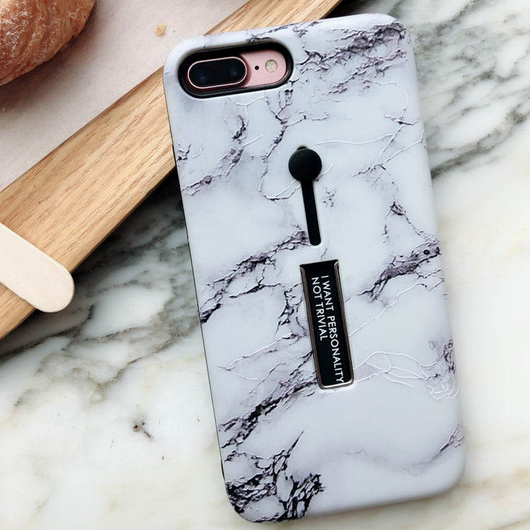 Marble Pattern Soft TPU Protective Case for iPhone 8 Plus / 7 Plus, with Holder