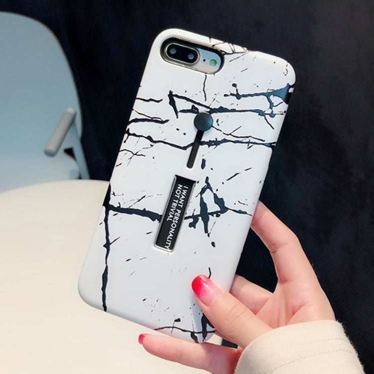 Marble Pattern Soft TPU Protective Case for iPhone 8 Plus / 7 Plus, with Holder
