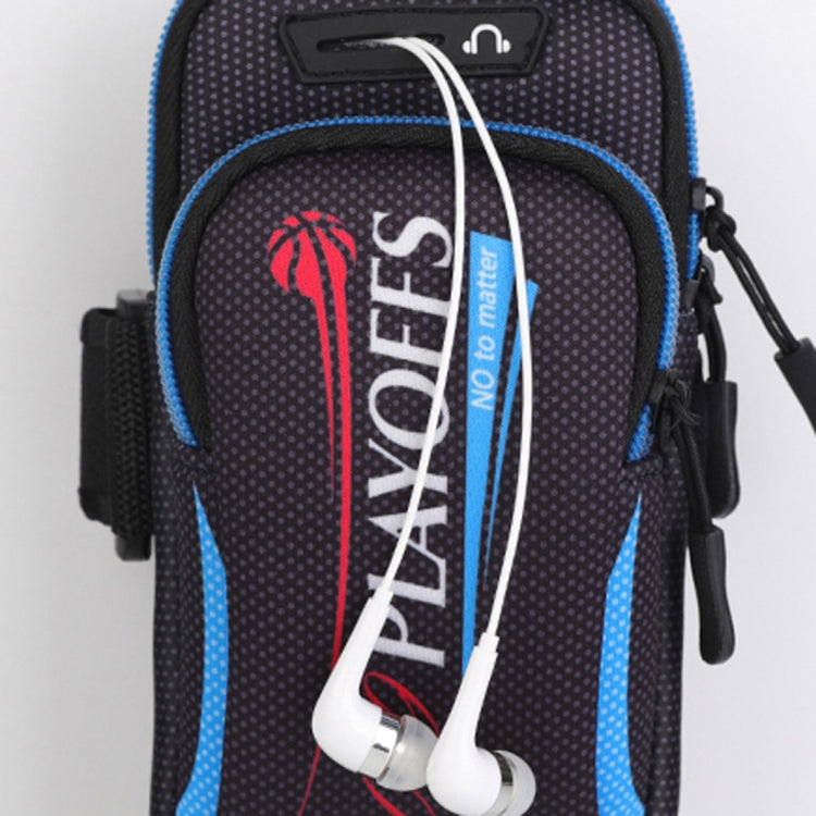 Multi-functional Universal Double Layer Zipper Letter Sport Arm Case Phone Bag with Earphone Hole for 6.6 Inch or Below Smartphones