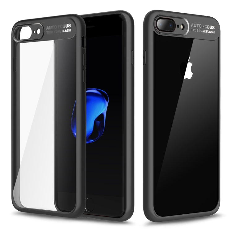 Rock for iPhone 8 Plus & 7 Plus Ultra-thin TPU + PC Dropproof Protective Case Cover(Black)