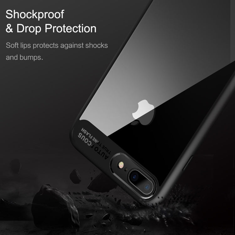 Rock for iPhone 8 Plus & 7 Plus Ultra-thin TPU + PC Dropproof Protective Case Cover(Black)