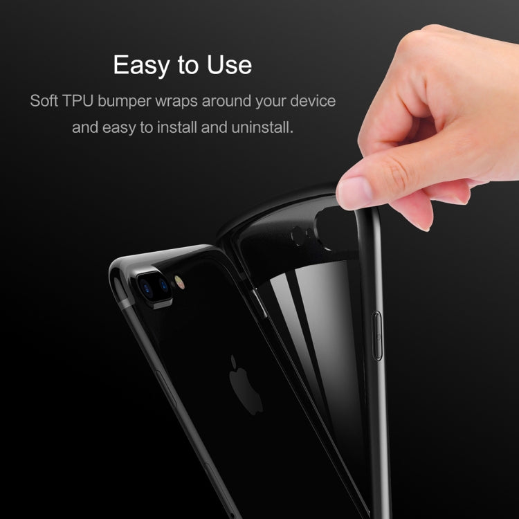 Rock for iPhone 8 Plus & 7 Plus Ultra-thin TPU + PC Dropproof Protective Case Cover(Black)
