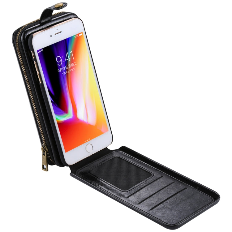 For iPhone 8 Plus & 7 Plus Wallet Style Retro Cowhide Texture Vertical Flip PU Case with Card Slots & Wallet & Photo Frame
