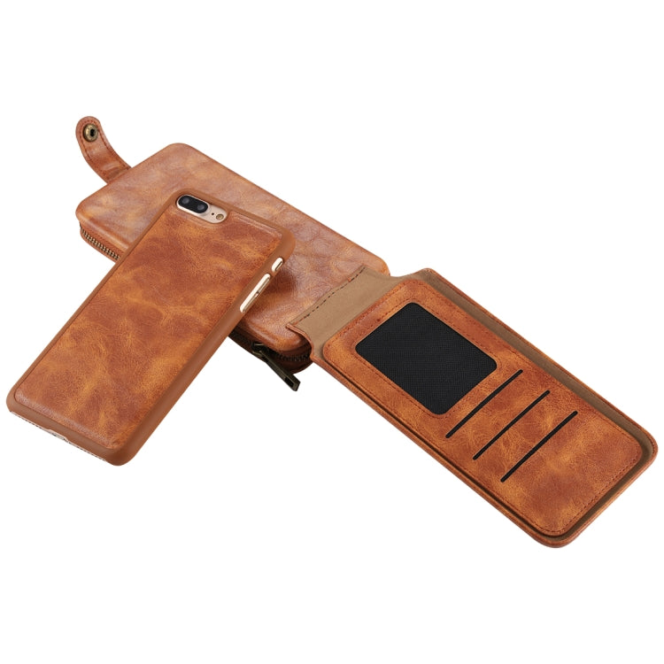 For iPhone 8 Plus & 7 Plus Wallet Style Retro Cowhide Texture Vertical Flip PU Case with Card Slots & Wallet & Photo Frame