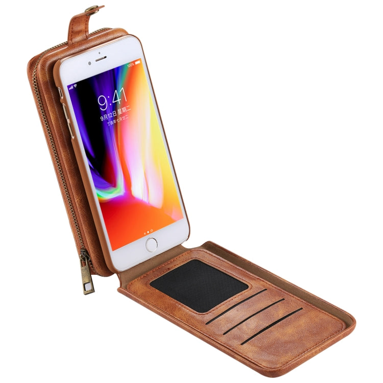 For iPhone 8 Plus & 7 Plus Wallet Style Retro Cowhide Texture Vertical Flip PU Case with Card Slots & Wallet & Photo Frame