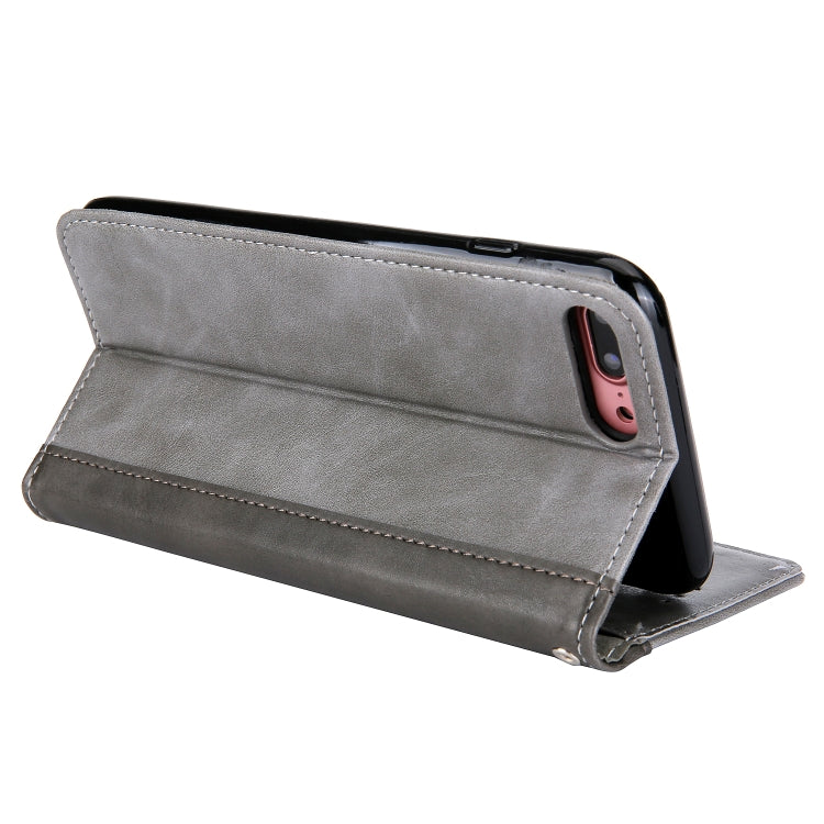 Retro Book Design Horizontal Flip PU Leather Case for iPhone 8 Plus & 7 Plus, with Holder & Card Slots