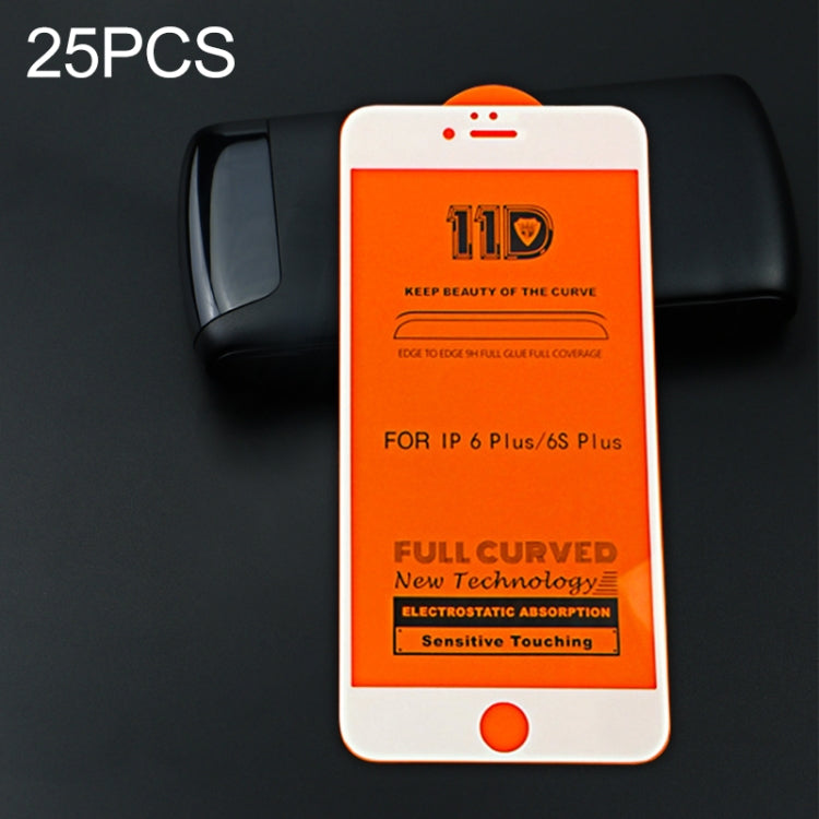 25 PCS mietubl Scratchproof 11D HD Full Glue Full Curved Screen Tempered Glass Film for iPhone 6 Plus / 6s Plus