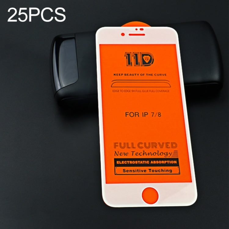 25 PCS mietubl Scratchproof 11D HD Full Glue Full Curved Screen Tempered Glass Film for iPhone 8 / 7