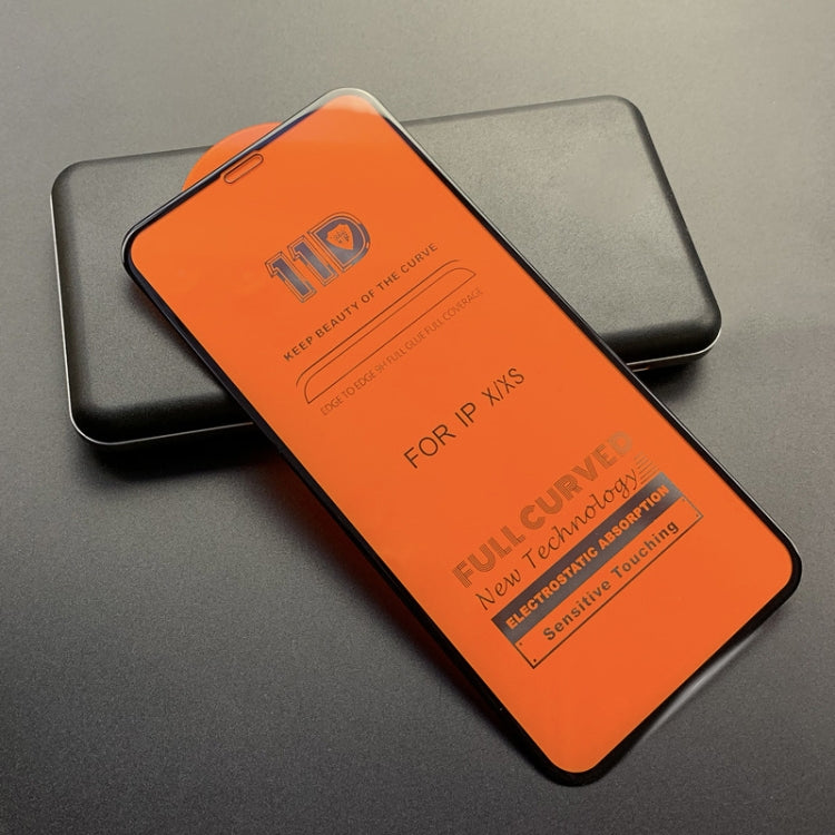 For iPhone 11 Pro / XS / X mietubl Scratchproof 11D HD Full Glue Full Curved Screen Tempered Glass Film(Black)