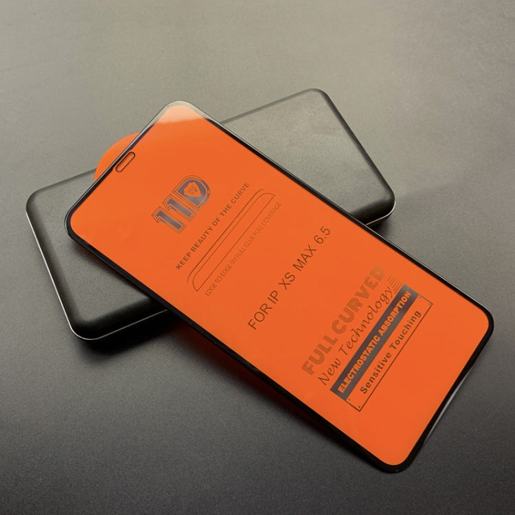 For iPhone 11 Pro Max / XS Max mietubl Scratchproof 11D HD Full Glue Full Curved Screen Tempered Glass Film(Black)