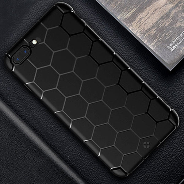 TOTUDESIGN for iPhone 8 Plus & 7 Plus Honeycomb Texture TPU Dropproof Protective Back Cover Case
