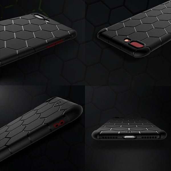 TOTUDESIGN for iPhone 8 Plus & 7 Plus Honeycomb Texture TPU Dropproof Protective Back Cover Case