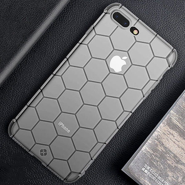 TOTUDESIGN for iPhone 8 Plus & 7 Plus Honeycomb Texture TPU Dropproof Protective Back Cover Case