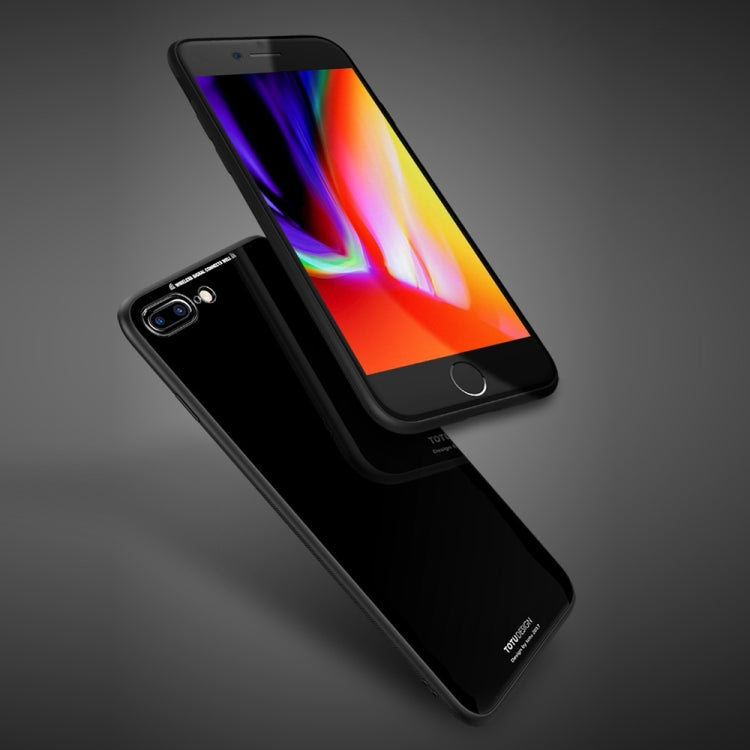 TOTUDESIGN for iPhone 8 Plus & 7 Plus TPU + PC + Glass Dropproof Protective Back Cover Case