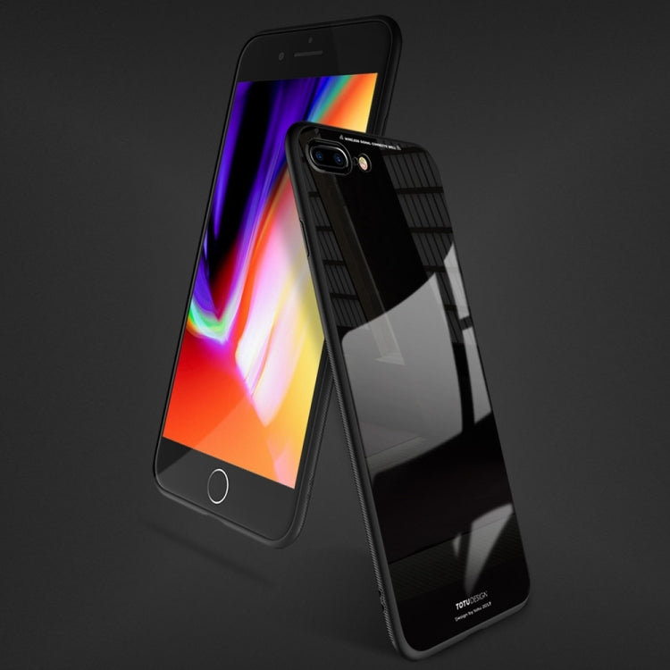 TOTUDESIGN for iPhone 8 Plus & 7 Plus TPU + PC + Glass Dropproof Protective Back Cover Case