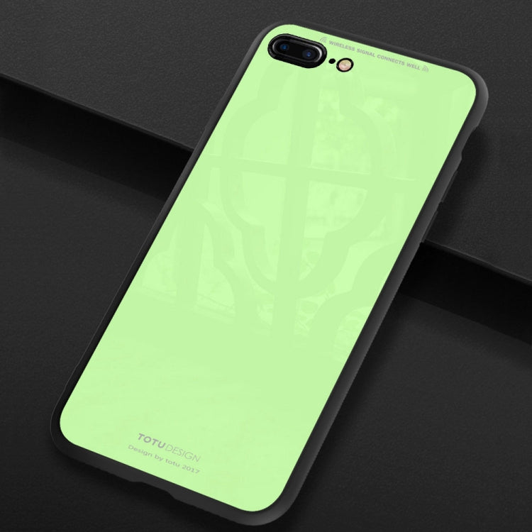 TOTUDESIGN for iPhone 8 Plus & 7 Plus TPU + PC + Glass Dropproof Protective Back Cover Case