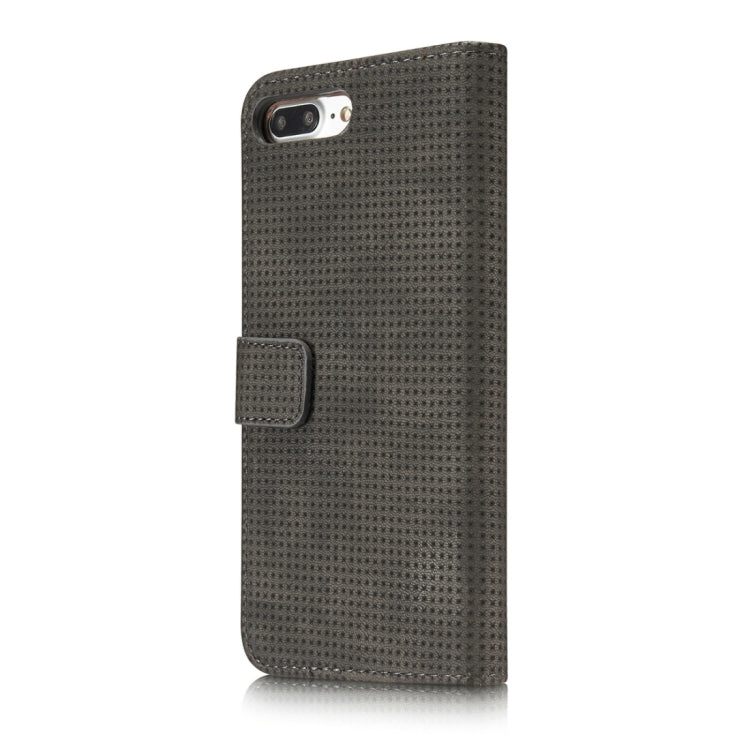 For iPhone 8 Plus & 7 Plus Retro Style Mesh Breathable Horizontal Flip Leather Case with Card Slot & Holder & Wallet