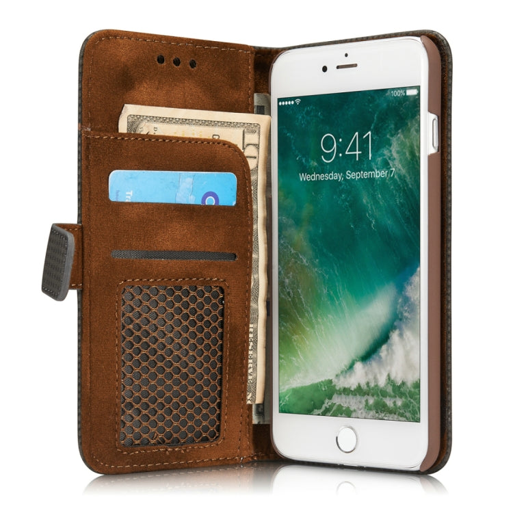 For iPhone 8 Plus & 7 Plus Retro Style Mesh Breathable Horizontal Flip Leather Case with Card Slot & Holder & Wallet
