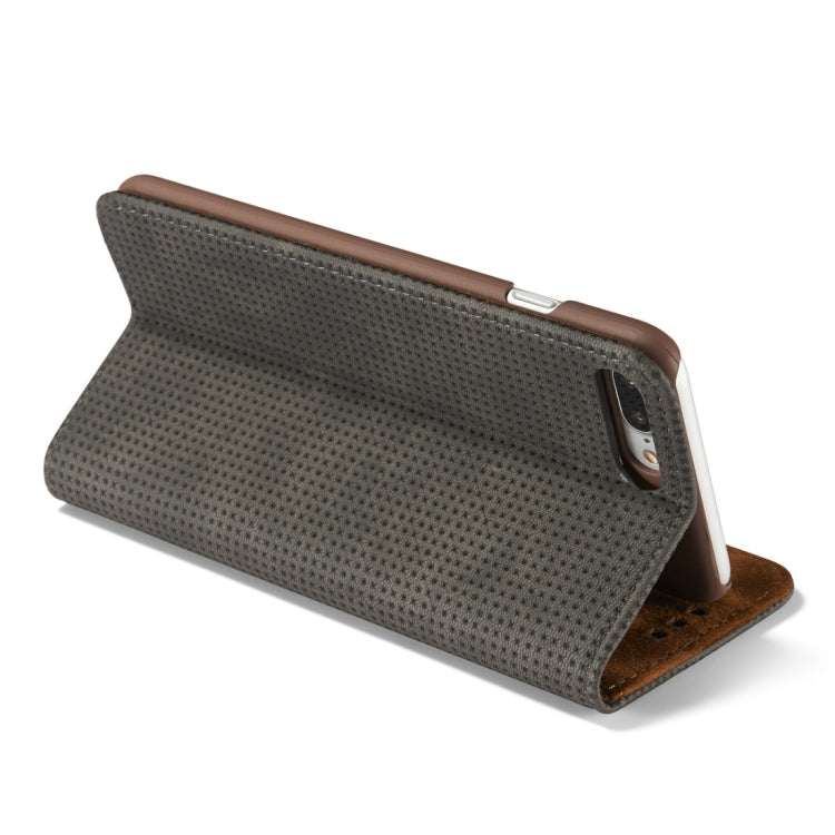 For iPhone 8 Plus & 7 Plus Retro Style Mesh Breathable Horizontal Flip Leather Case with Card Slot & Holder & Wallet