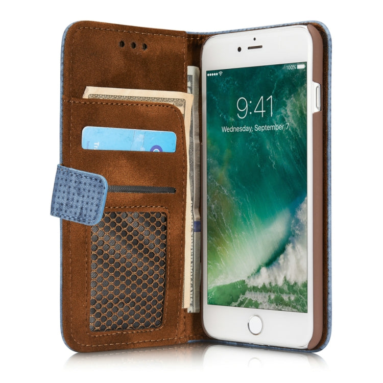 For iPhone 8 Plus & 7 Plus Retro Style Mesh Breathable Horizontal Flip Leather Case with Card Slot & Holder & Wallet