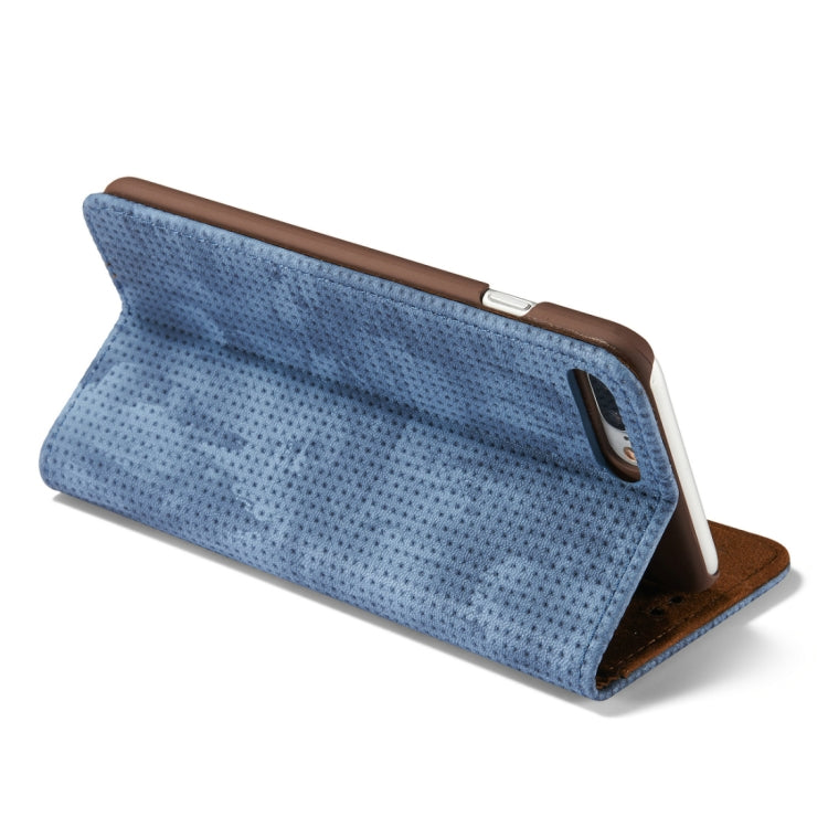 For iPhone 8 Plus & 7 Plus Retro Style Mesh Breathable Horizontal Flip Leather Case with Card Slot & Holder & Wallet
