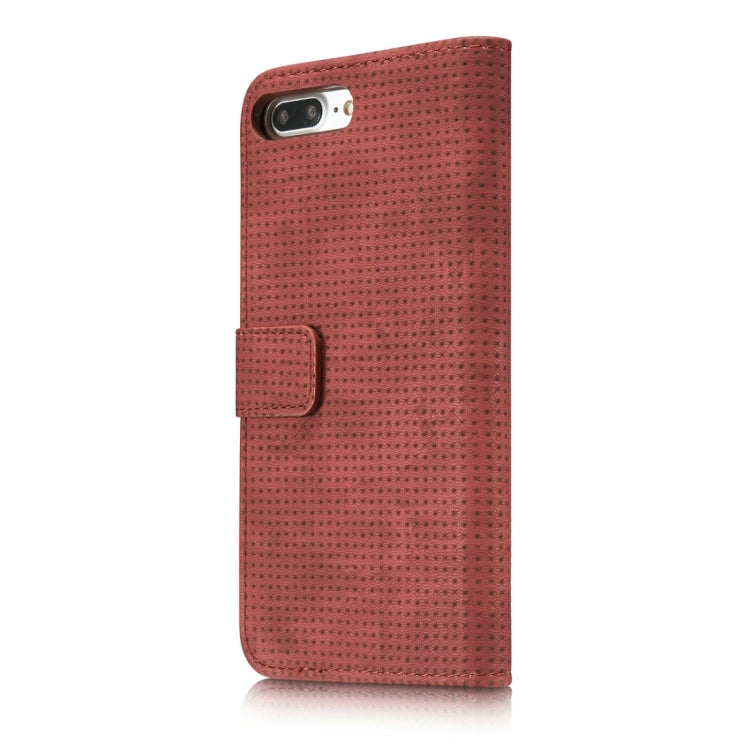 For iPhone 8 Plus & 7 Plus Retro Style Mesh Breathable Horizontal Flip Leather Case with Card Slot & Holder & Wallet