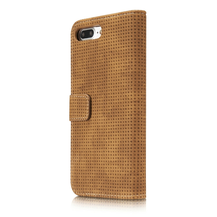 For iPhone 8 Plus & 7 Plus Retro Style Mesh Breathable Horizontal Flip Leather Case with Card Slot & Holder & Wallet