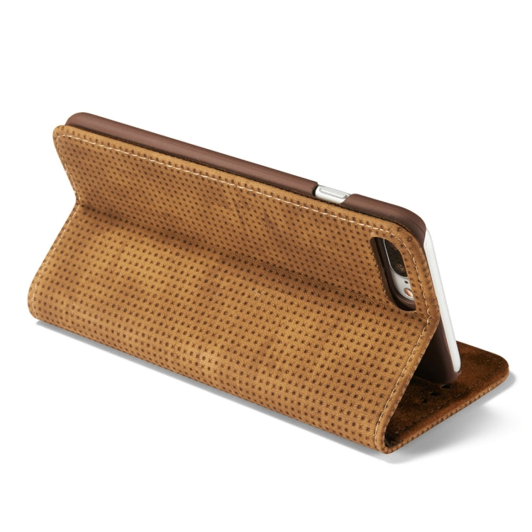 For iPhone 8 Plus & 7 Plus Retro Style Mesh Breathable Horizontal Flip Leather Case with Card Slot & Holder & Wallet