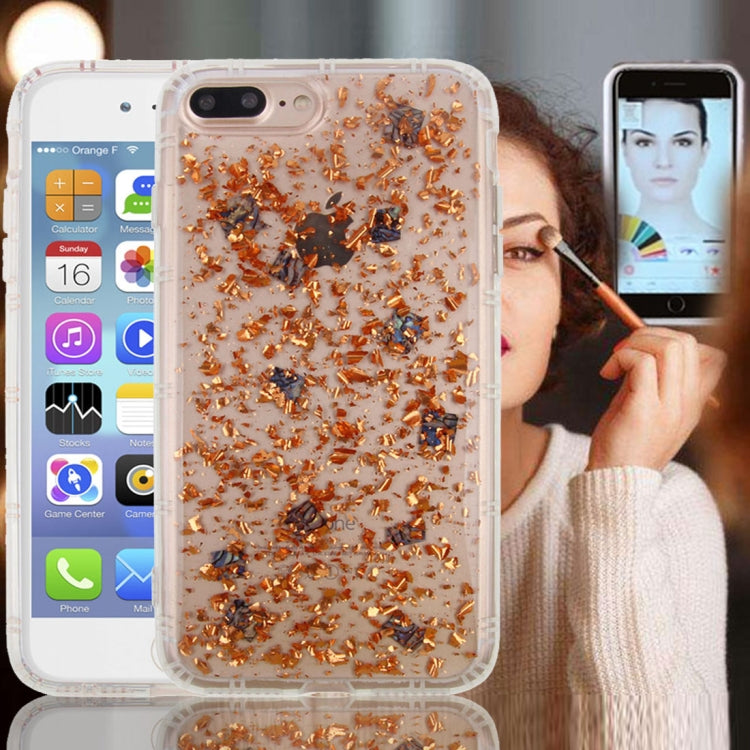 For iPhone 8 Plus & 7 Plus Anti-Gravity Nano-suction Technology Dropproof Sticky Selfie Glitter Sequins Pattern TPU Protective Back Cover Case