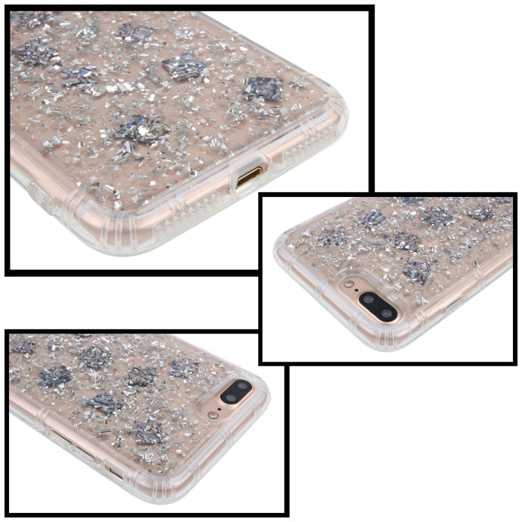 For iPhone 8 Plus & 7 Plus Anti-Gravity Nano-suction Technology Dropproof Sticky Selfie Glitter Sequins Pattern TPU Protective Back Cover Case