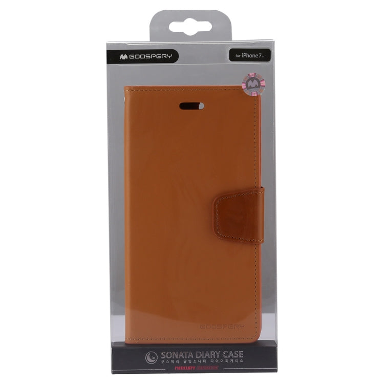 GOOSPERY SONATA DIARY for iPhone 8 Plus & 7 Plus Business Style Magnetic Clasp Horizontal Flip Leather Case with Holder & Card Slots & Wallet