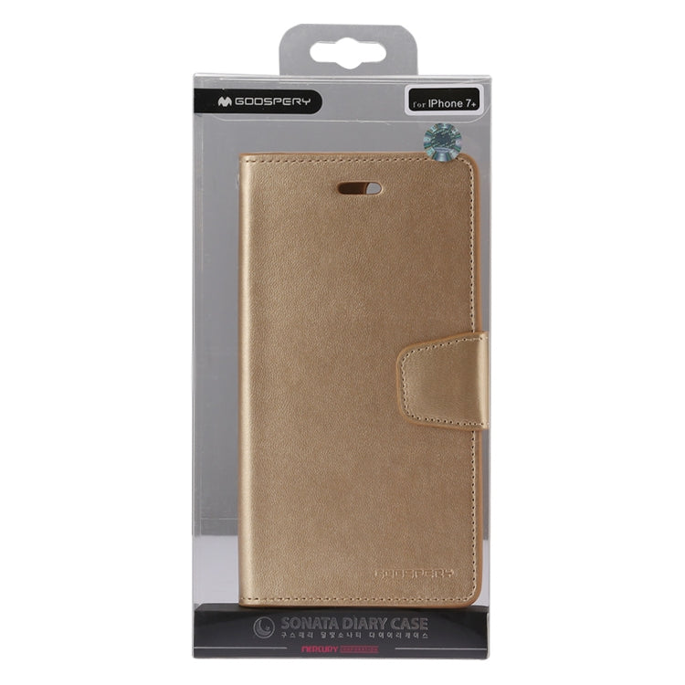 GOOSPERY SONATA DIARY for iPhone 8 Plus & 7 Plus Business Style Magnetic Clasp Horizontal Flip Leather Case with Holder & Card Slots & Wallet
