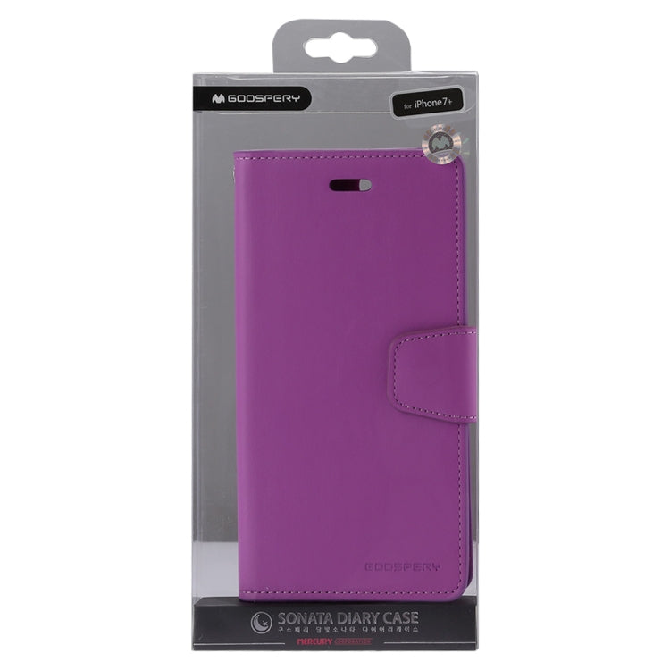 GOOSPERY SONATA DIARY for iPhone 8 Plus & 7 Plus Business Style Magnetic Clasp Horizontal Flip Leather Case with Holder & Card Slots & Wallet