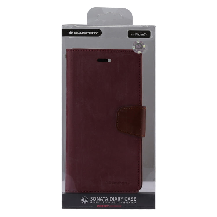 GOOSPERY SONATA DIARY for iPhone 8 Plus & 7 Plus Business Style Magnetic Clasp Horizontal Flip Leather Case with Holder & Card Slots & Wallet