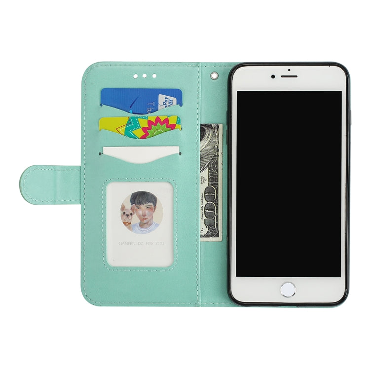 For iPhone 8 Plus & 7 Plus Glittery Powder Flamingo Print Horizontal Flip Leather Case with Holder & Wallet & Card Slots & Photo Frame