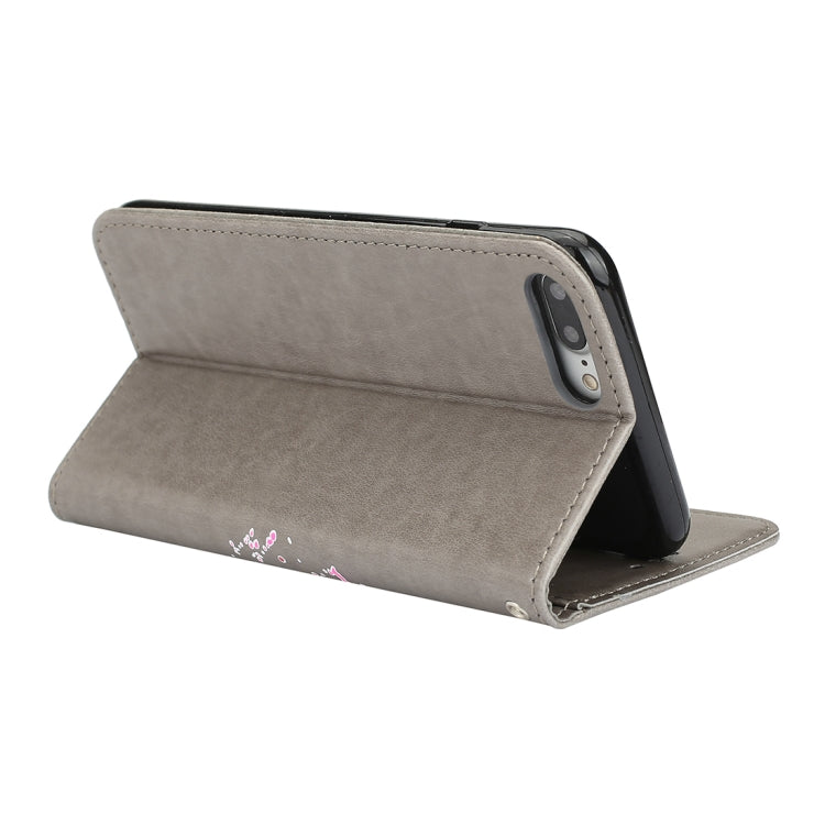 For iPhone 8 Plus & 7 Plus Glittery Powder Flamingo Print Horizontal Flip Leather Case with Holder & Wallet & Card Slots & Photo Frame