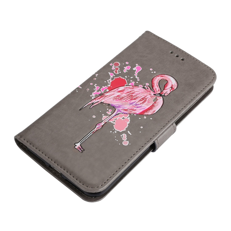 For iPhone 8 Plus & 7 Plus Glittery Powder Flamingo Print Horizontal Flip Leather Case with Holder & Wallet & Card Slots & Photo Frame