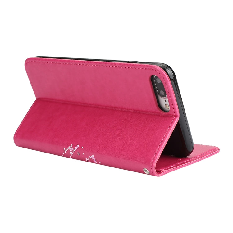 For iPhone 8 Plus & 7 Plus Glittery Powder Flamingo Print Horizontal Flip Leather Case with Holder & Wallet & Card Slots & Photo Frame