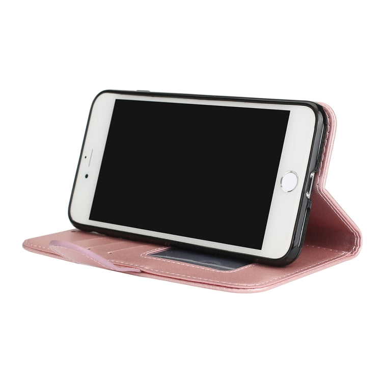 For iPhone 8 Plus & 7 Plus Glittery Powder Flamingo Print Horizontal Flip Leather Case with Holder & Wallet & Card Slots & Photo Frame